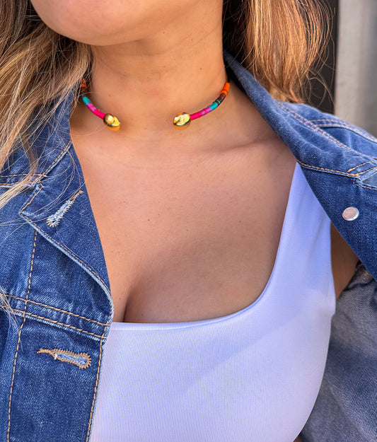 Collar Choker Isla Margarita Chocolate - Sara´s accesorios