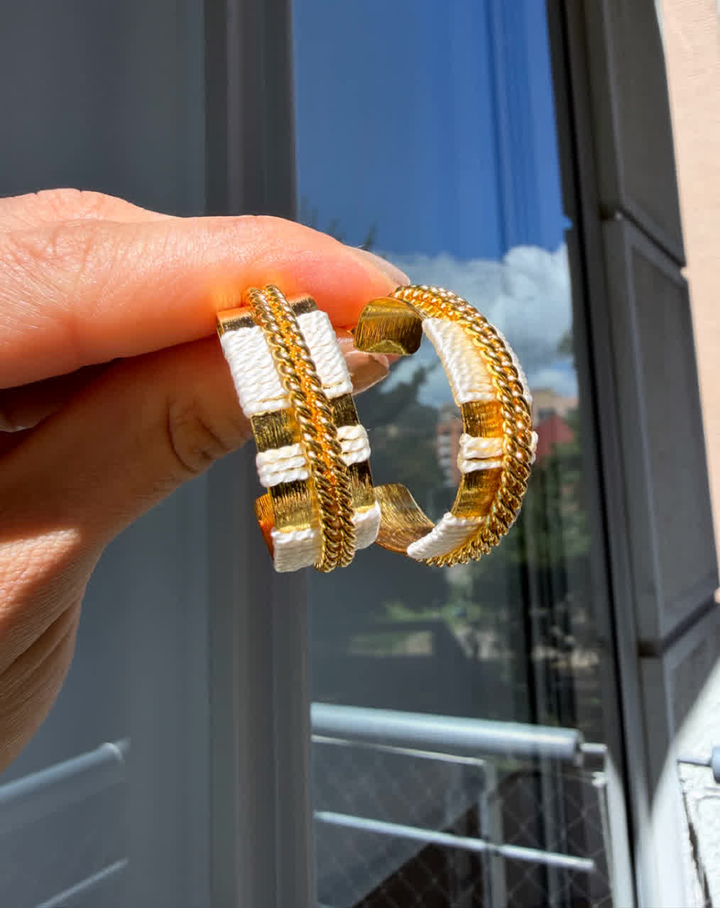 Aretes Caribe Candongas Bonaire White