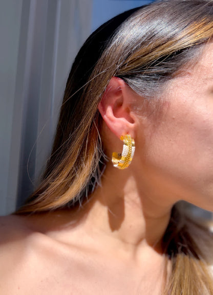 Aretes Caribe Candongas Bonaire White