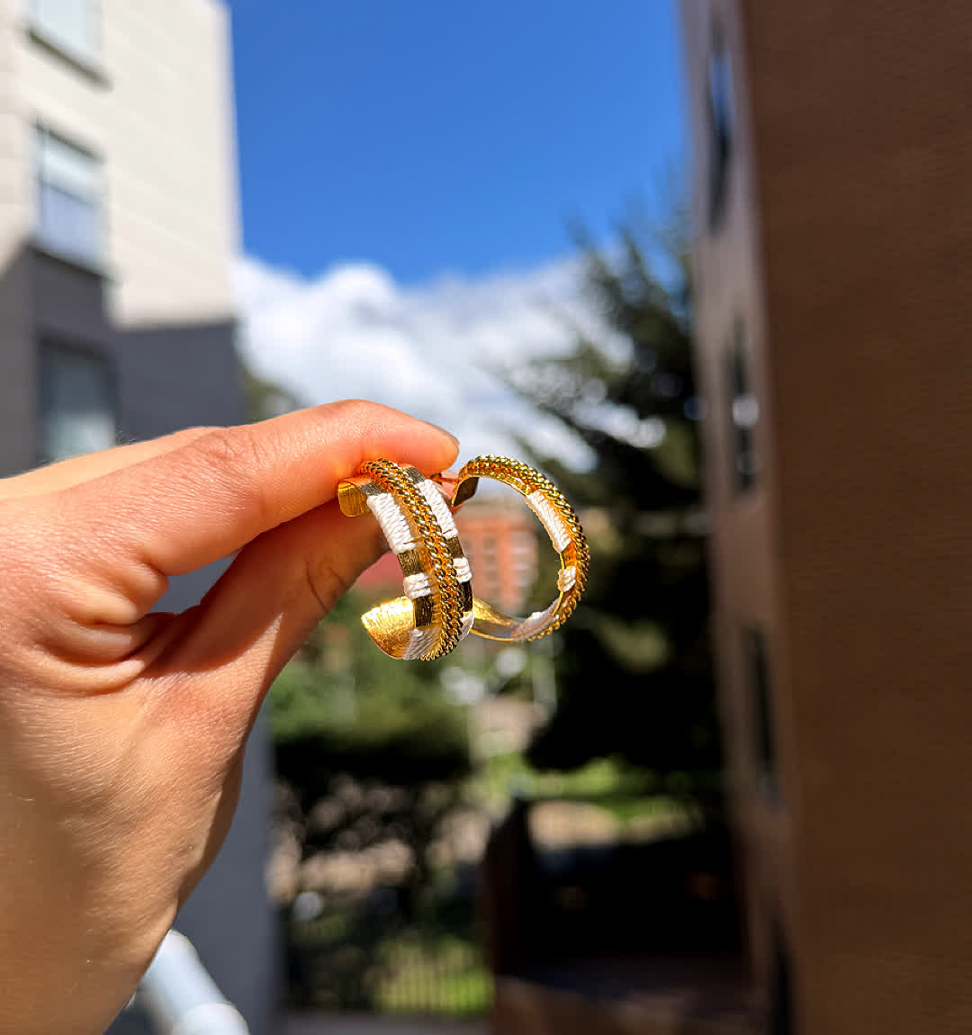 Aretes Caribe Candongas Bonaire White