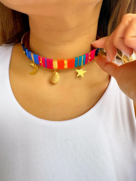 Collar Choker Amazonia Bora Mora Azul