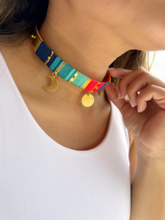 Collar Choker Amazonia Bora Santorini