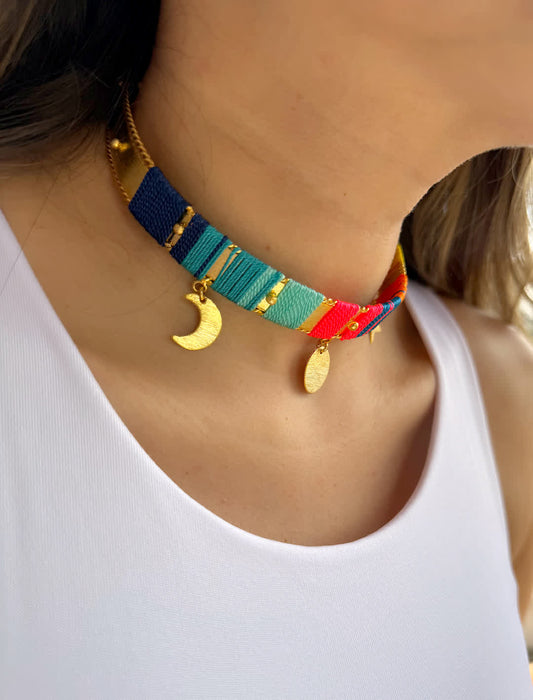 Collar Choker Amazonia Bora Santorini