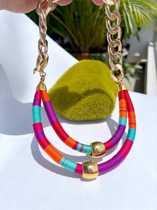Collar Chain Abajo Fresa
