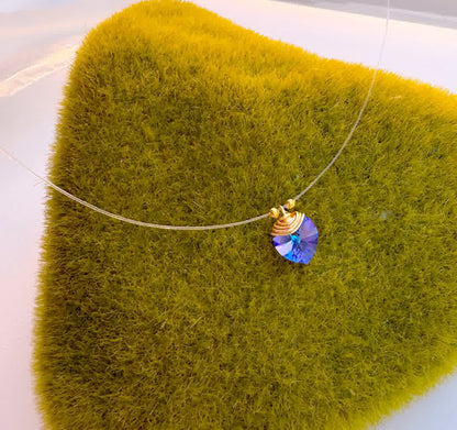 Collar Marroqui Invisibles Corazon Azul cobalto