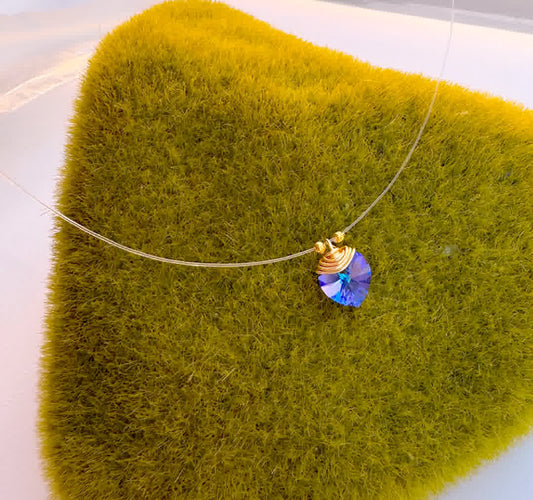 Collar Marroqui Invisibles Corazon Azul cobalto