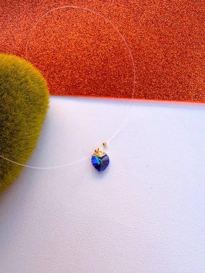 Collar Marroqui Invisibles Corazon Azul cobalto