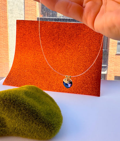 Collar Marroqui Invisibles Corazon Azul cobalto