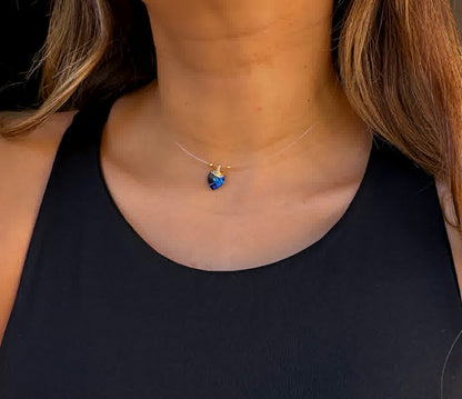 Collar Marroqui Invisibles Corazon Azul cobalto