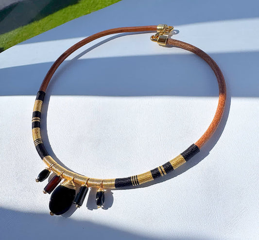 Collar Praga Maya Golden - Sara´s accesorios