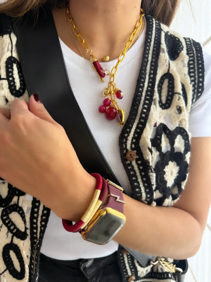 Collar Chain Megan Vino Tinto