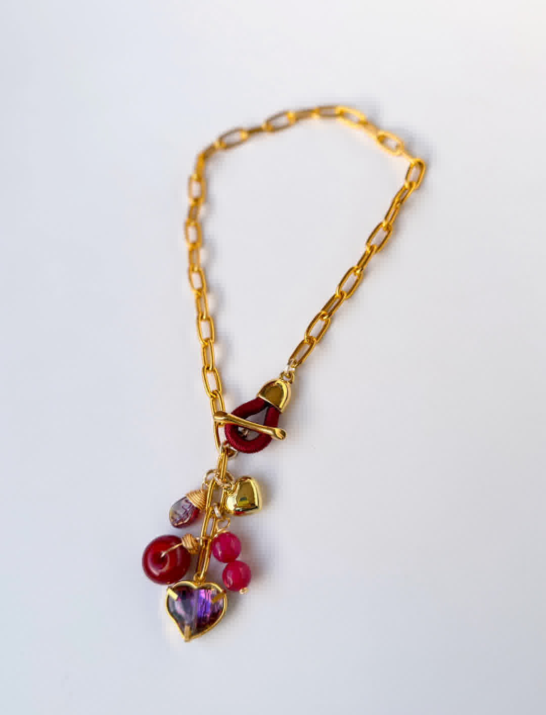 Collar Chain Megan Vino Tinto