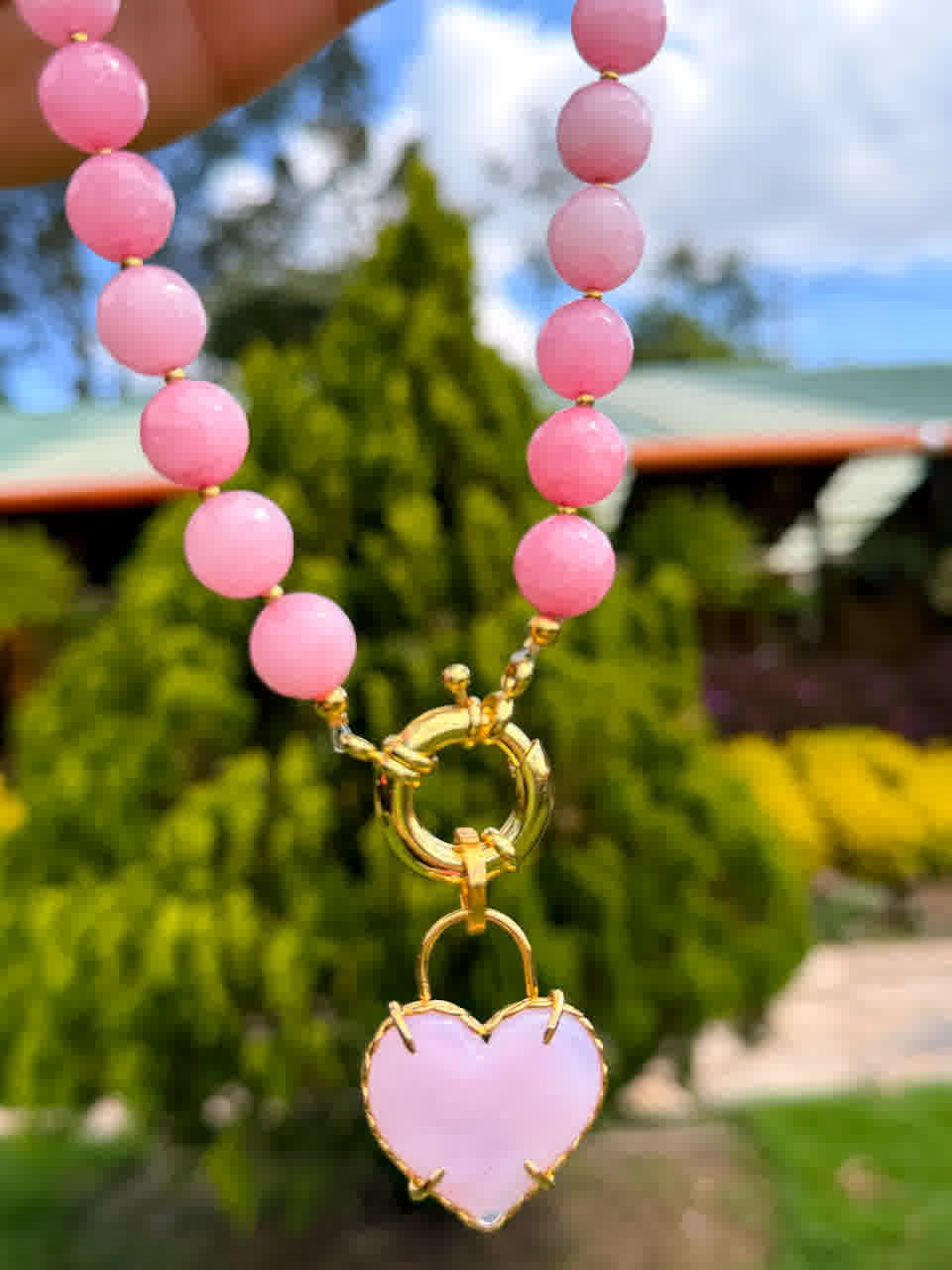 Collar Azalea rosa - Sara´s accesorios