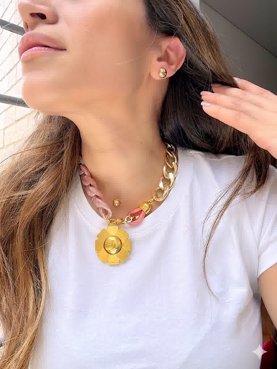 Collar Chain Colors Rosa - Sara´s accesorios