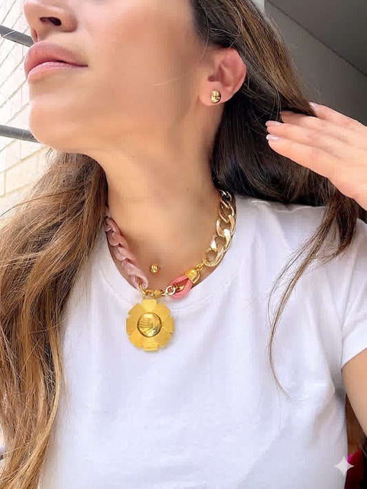 Collar Chain Colors Rosa - Sara´s accesorios