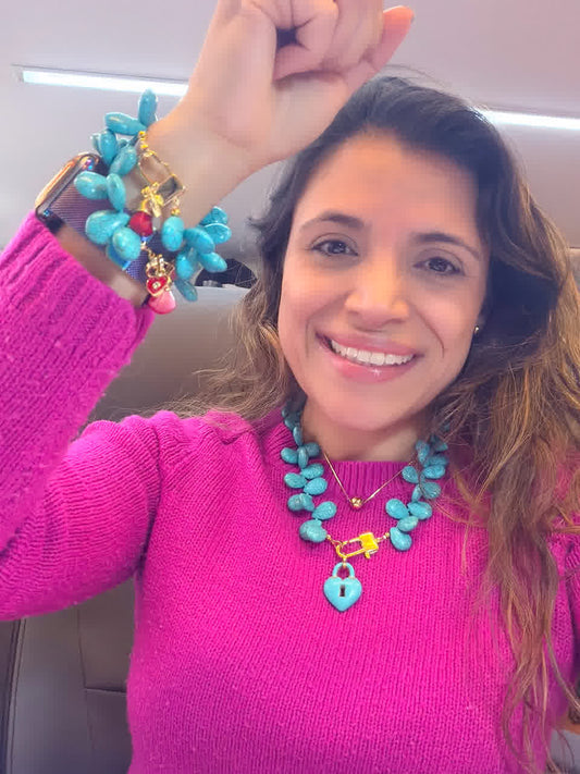 Collar Heliconia turquesa