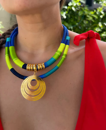 Collar Lagartija Verdes y azules