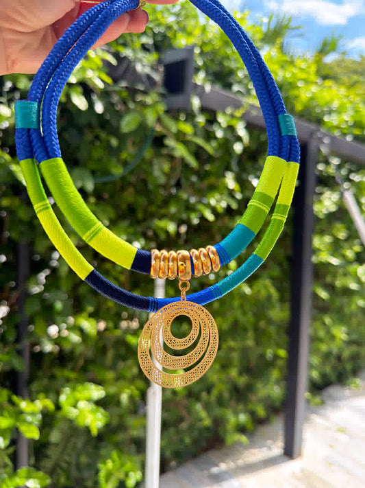 Collar Lagartija Verdes y azules