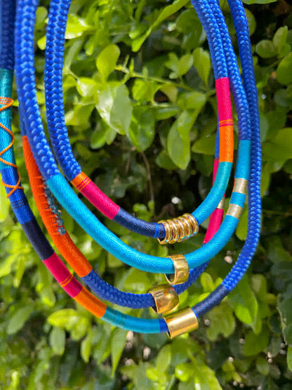 Collar Maxi Cascada Mora Azul