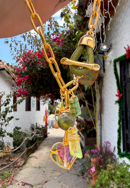 Collar Chain Megan Verde Oliva