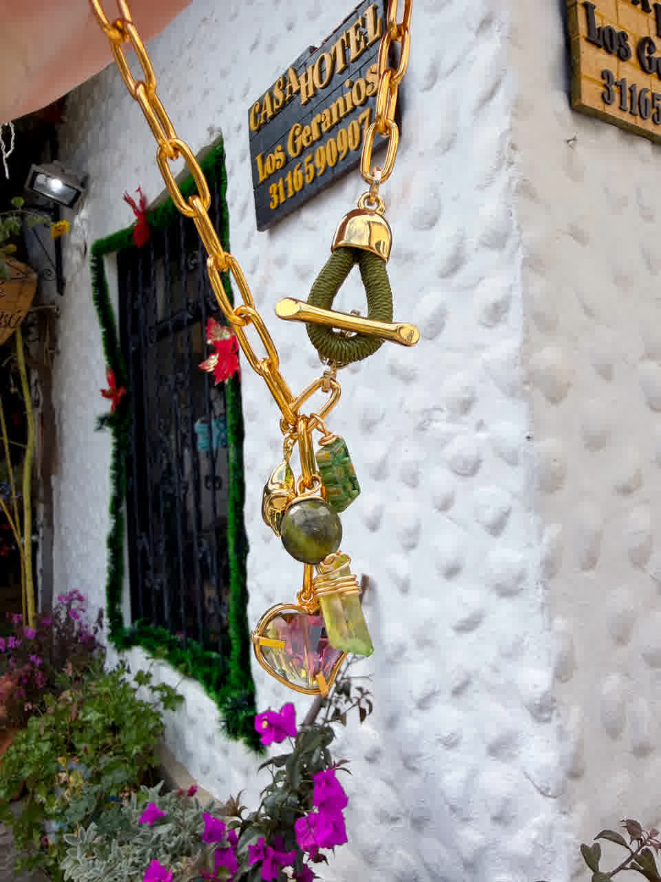 Collar Chain Megan Verde Oliva