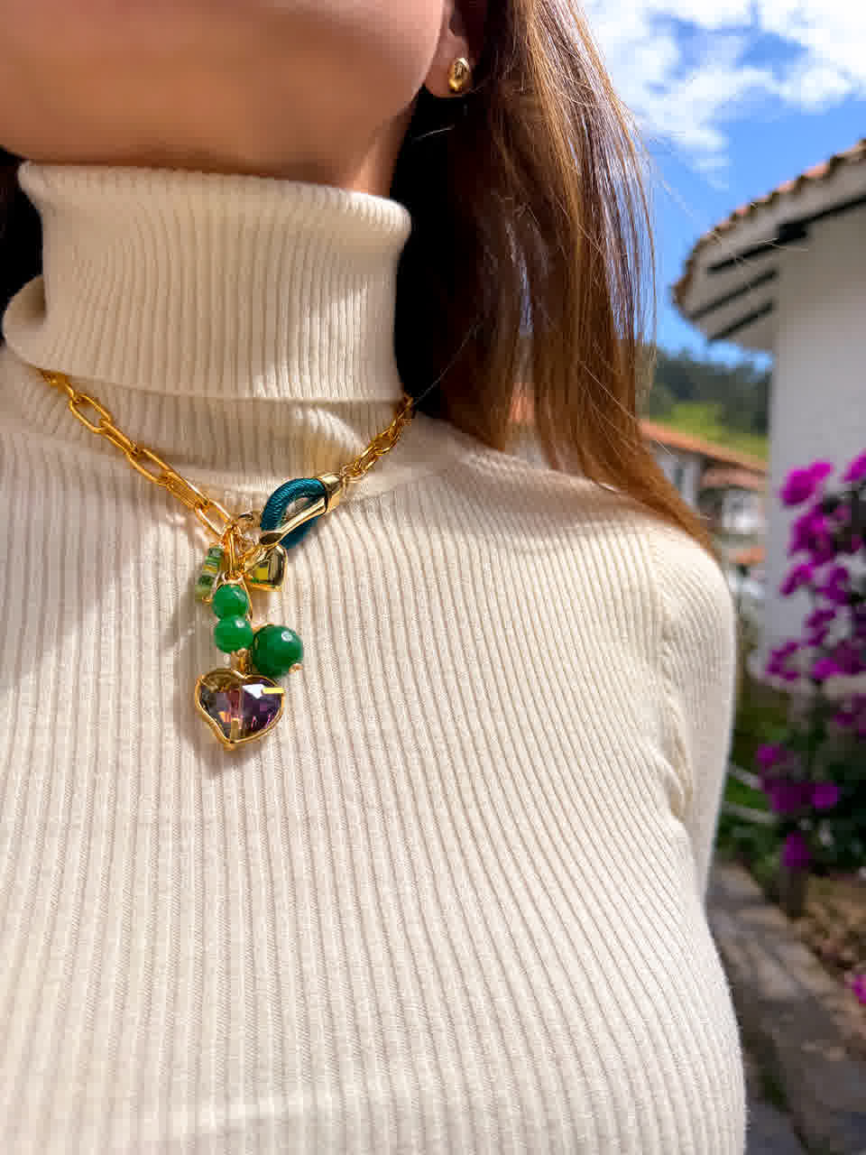 Collar Chain Megan Verde Oscuro