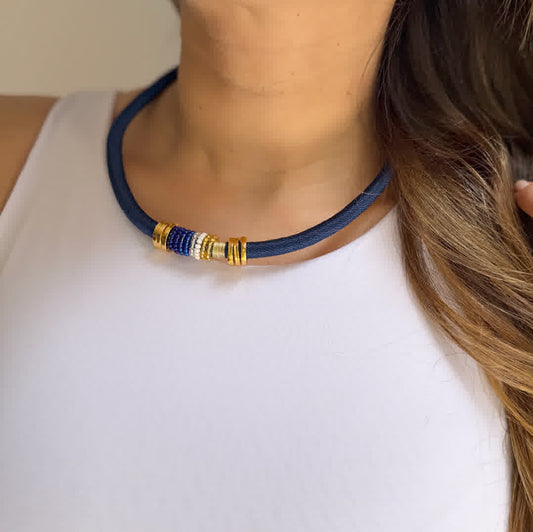 Collar Marroqui Suraya Glam Nauty Blue
