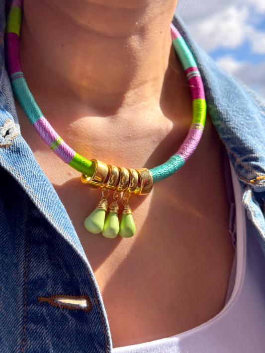 Collar Princesa Maxi piedras purple - Sara´s accesorios