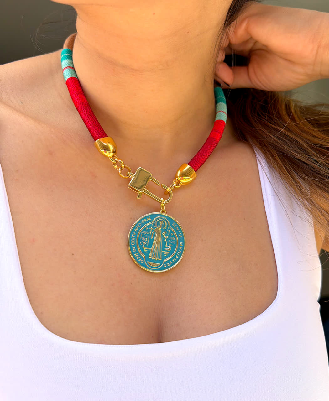 Collar Sparkle Rubi Sb Rojo turquesa