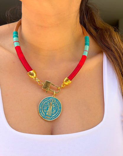 Collar Sparkle Rubi Sb Rojo turquesa
