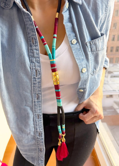 Collar Origen Tayrona Vino Celeste