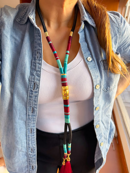 Collar Origen Tayrona Vino Celeste