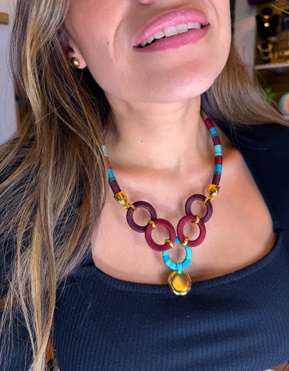 Collar Origen Valle de Cocora Vino Celeste