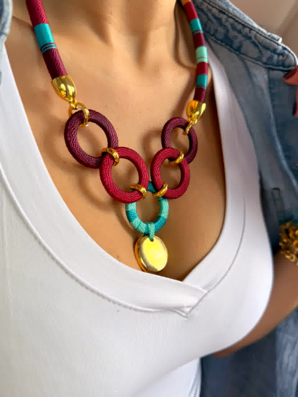 Collar Origen Valle de Cocora Vino Celeste