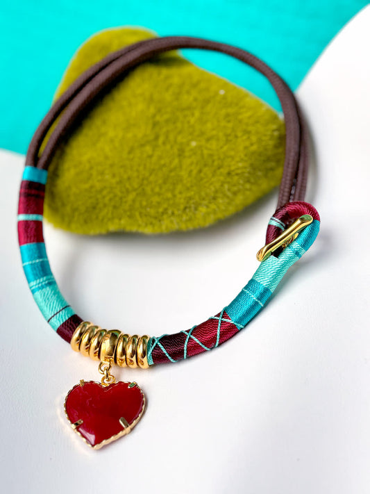 Collar Praga Alice Vino Celeste