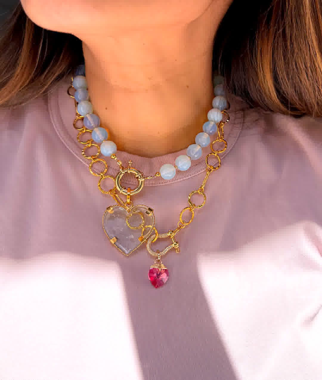 Collar Azalea Agata Ópalo - Sara´s accesorios
