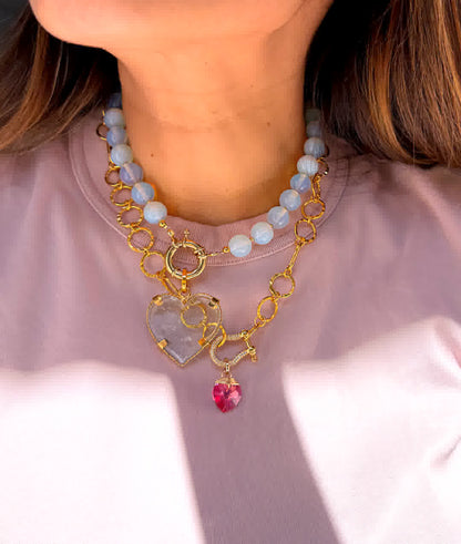 Collar Azalea Agata Ópalo - Sara´s accesorios