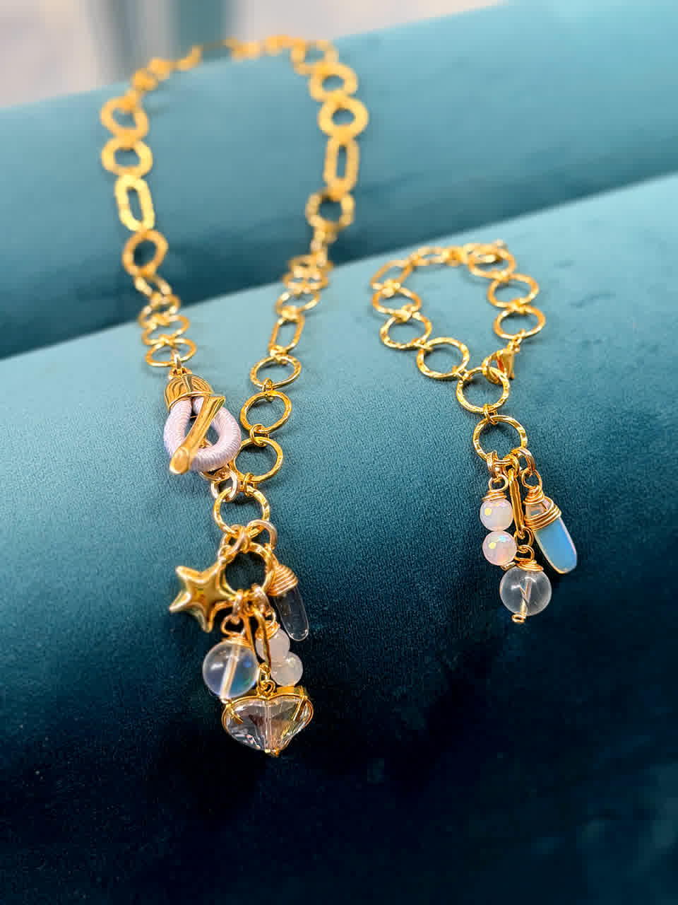 Collar Chain Megan White Glam - Sara´s accesorios