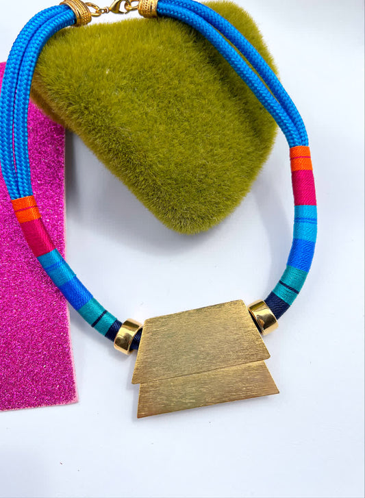 Collar Pectoral Egipcio Mora Azul