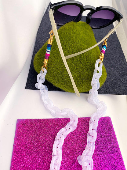 Cuelga Gafas Chain Azul Randiante - Sara´s accesorios