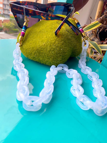 Cuelga Gafas Chain Azul Randiante - Sara´s accesorios