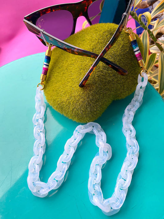 Cuelga Gafas Chain Azul Randiante - Sara´s accesorios