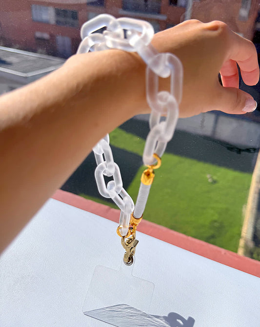 Porta Celular Mini traslucido blanco - Sara´s accesorios