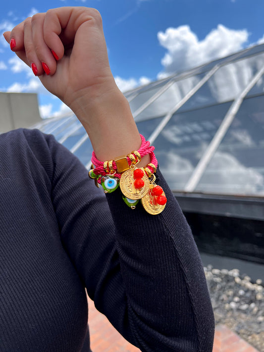 Pulsera Amuleto Fucsia - Sara´s accesorios