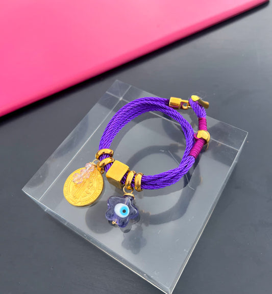 Pulsera Amuleto Morado - Sara´s accesorios