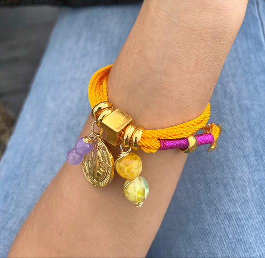 Pulsera Amuleto Mostaza - Sara´s accesorios