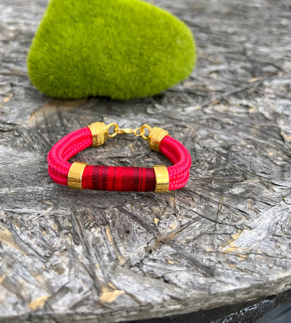 Pulsera Blue Mandala Sencilla Rojo