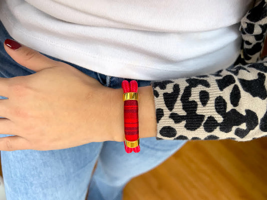 Pulsera Blue Mandala Sencilla Rojo