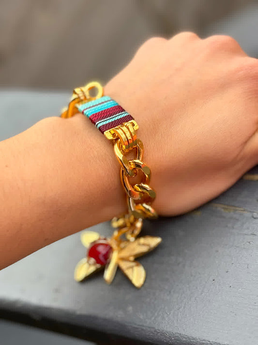 Pulsera Aguaje vino celeste