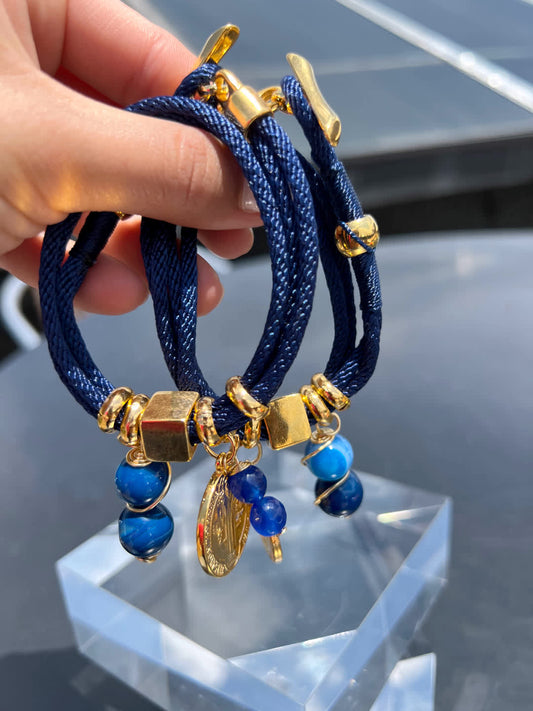 Pulsera Amuleto azul oscuro - Sara´s accesorios